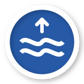 Flood map icon. Compact flood hazard.